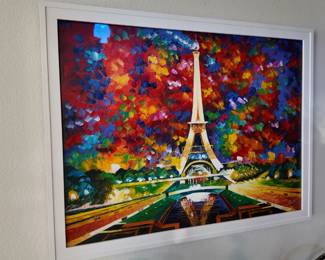 Signed oil painting w/museum glass and custom frame