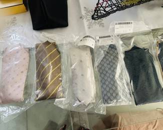 LV, Fendi, burberry ties
