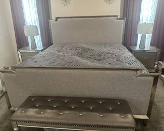 king bed, part of a bedroom set