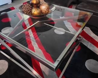 Quality chrome/glass table from Living Spaces