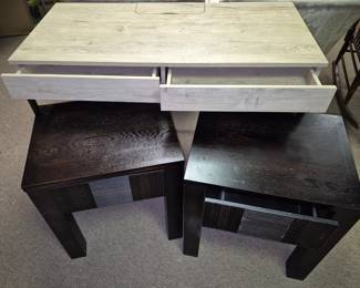 Contemporary desk and night stands