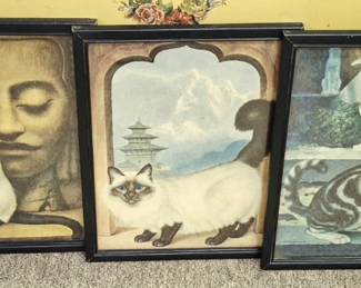 Vintage 5 pcs. Cat pictures set