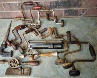 2 Tables Of Tools-modern and antique!!