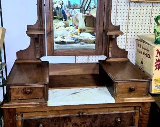 Antique Eastlake dresser w/ marble top and mirror