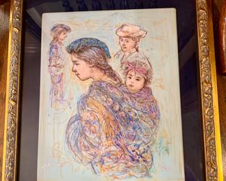 signed and numbered porcelain framed plaque titled "Guatemala Mother and Baby"
