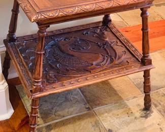 Carved table with dragon