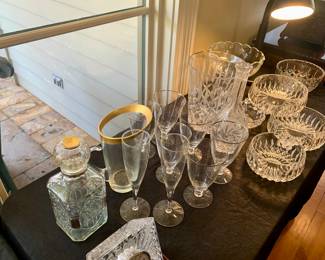 beautiful crystal--some Waterford and Steuben