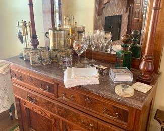 antique marble top server