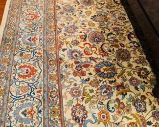 Room size hand knotted wool rug