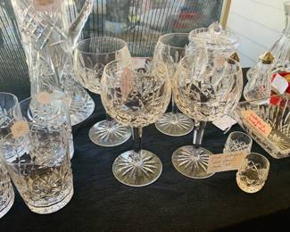 4  Waterford lismore balloon wine stems 