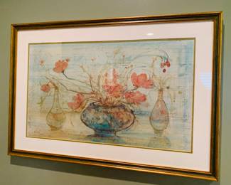 limited edition signed print "Red Berries" by Edna Hibel