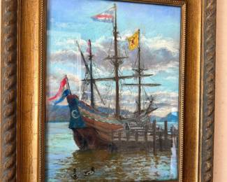 Pastel of The Half Moon Mary Mugele Sealfon