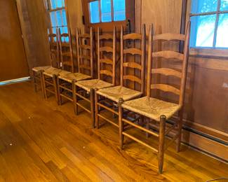 Ladder back with rush seat chairs