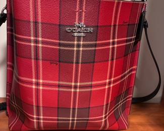 Plaid Coach tote