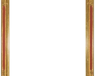 2094 A gilt and paint decorated carved wood frame 20th century With foliate spandrels Frame: 35" H x 30" W x 1.5" D; Fits: 30" H x 25" W Estimate: $200 - $400