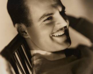 2348 George Hurrell (1904-1992) A portrait of Neil Hamilton Photograph on paper Embossed in the lower right margin: "Hurrell" and inscribed by the sitter in the lower right: "To Jimmie / With my best wishes for a long / life - and a happy one. / Neil Hamilton"; stamped verso: "Neil Hamilton / Metro - Goldwyn - Mayer" Sight: 11.75" H x 9.125" W Estimate: $200 - $300