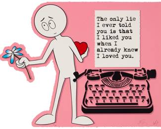 2241 Kai x Wrdsmith (21st Century) "The Only Lie," 2018 Screenprint in colors on paper Edition: 160/300 Signed by each artist and numbered, all in pencil lower right and left corners, respectively: Kai / Wrdsmith Image/Sheet: 20.25" H x 26.25" W (irreg.) Estimate: $500 - $700