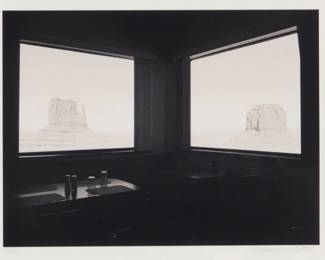 2396 Mark Citret (b. 1949) "Café Monument Valley," 2000 Gelatin silver print on paper Edition: 15/45 (there was also a special edition of 40 printed by the photographer for San Francisco Camera Work in 2001) Signed and numbered in pencil in the lower margin: Mark Citret; titled and dated in pencil on a label affixed to the frame's backing paper Image: 5.75" H x 7.625" W; Sight: 6.375" H x 8.25" W Estimate: $200 - $300