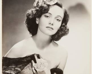 2374 George Hurrell (1904-1992) Portrait of Theresa Wright for "The Pride of the Yankees," circa 1941 Photograph on paper From the edition of unknown size Appears unsigned; numbered in the negative lower right: 52-8100-3-214-x Sheet: 13" H x 10.375" W Estimate: $200 - $300