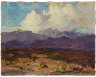 2145 Nell Walker Warner (1891-1970) Desert landscape Oil on canvas Signed lower right: Nell Walker Warner 14" H x 18" W Estimate: $500 - $700