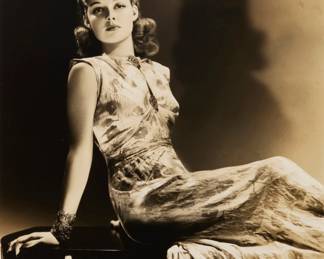 2351 George Hurrell (1904-1992) A portrait of Anne Sheridan, 1940 Photograph on paper From the edition of unknown size Faintly stamped verso: Please Credit Photograph Hurrell; dated by repute Sight: 13.125" H x 10.375" W Estimate: $200 - $300