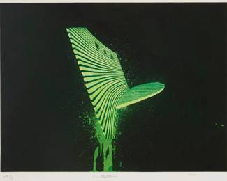 2274 Robert Stackhouse (b. 1942) "Green Augusta," 2000 Etching and aquatint in colors on wove paper Edition: AP 4/8 Signed, dated, numbered, and inscribed "AP," in pencil in the lower margin: R. Stackhouse; Tandem Press, Madison, WI, pub., with their blindstamp in the lower right margin corner Plate: 17.75" H x 23.75" W; Sheet: 23.375" H x 29" W Estimate: $400 - $600