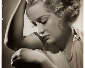 2363 George Hurrell (1904-1992) A portrait of Miriam Hopkins for the film "These Three," circa 1936 Photograph on paper From the edition of unknown size Appears unsigned; inscribed in pencil: Miriam Hopkins / in / "These Three," and with the "Motion Picture Magazine" ink stamp and related pencil notations, all verso Image: 13.625" H x 10.875" W; Sheet: 14" H x 11.125" W Estimate: $200 - $300