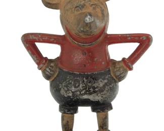 2099 A French painted aluminum Mickey Mouse money box Circa 1930s 8.75" H x 6.25" W x 4" D Estimate: $300 - $500