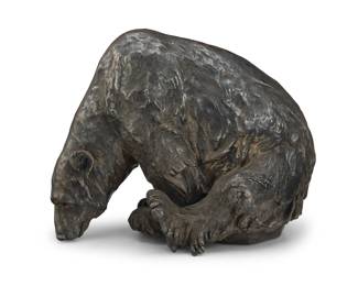 2111 A silvered copper model of a bear 19th/20th century Unmarked 10.5" H x 13" W x 9.25" D Estimate: $300 - $500