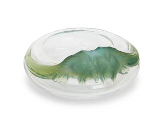 2011 A Lalique glass 'Yeso Antinea' bowl Late 20th/early 21st century Designed by Marc Lalique (1900-1977) Etched: Lalique ® France 4.25" H x 9.125" Dia. Estimate: $300 - $500