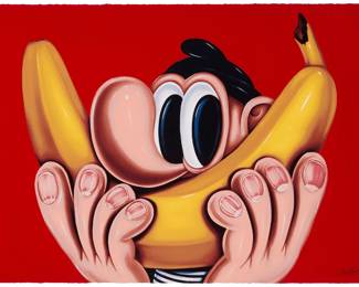 2253 Baldur Helgason (b. 1984) "Banana," 2020 Screenprint in colors on wove paper Edition: 57/80 Signed and numbered in pencil along the lower edge: Baldur Image/Sheet: 20" H x 28" W Estimate: $500 - $700