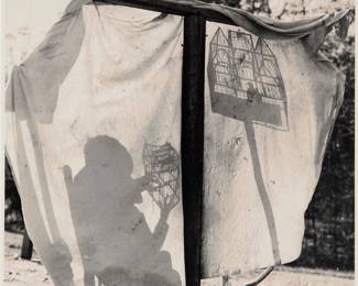 2395 Elijah Gowin (b. 1967) "Cage," 1999, from the "Hymnal of Dreams" series (1994-2004) Toned gelatin silver print on paper From the edition of unknown size Signed, titled, and dated in pencil, verso: Elijah Gowin / 1999 Image: 14.875" H x 14.875" W; Sheet: 19" H x 16" W Estimate: $200 - $300