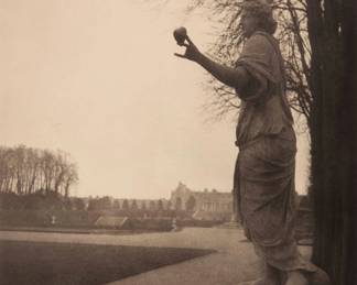 2385 Laure Albin-Guillot (1879-1962) "Versailles," circa 1950 Matte silver print photograph on paper From the edition of unknown size and date The artist attribution, title, date, and provenance all from a partial label affixed to the frame's backing paper Sight: 14.625" H x 11.5" W Estimate: $400 - $600