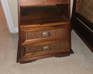 Pier Imports Pyramid Collection Nightstand with Wicker Drawer Fronts