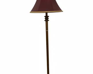 Traditional Floor Lamp with Red Shade