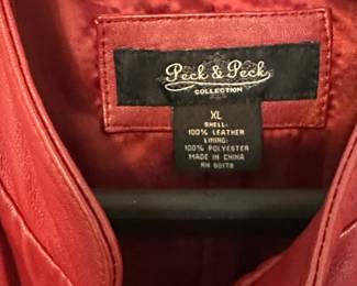 Peck  Peck Collection Womens Red Leather Jacket XL second image
