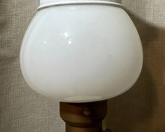 MidCentury Ceramic Table Lamp with Green Ivy Motif second image