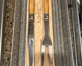 Laguiole en Aubrac Steak Knife  Fork Set in Presentation Block