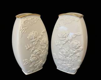 Lenox Rose Blossom Vase Pair