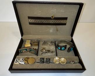 Mens Jewelry Set with Turquoise and Sterling Silver Style