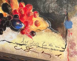 Floral and Fruit Scene with Calligraphic Elements second image