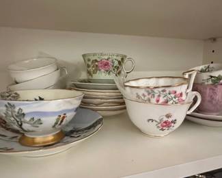Assorted China Cups and Saucers