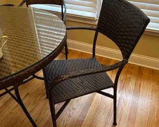 Glass Top Table with Four Chairs