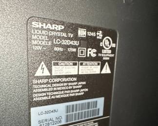 Sharp AQUOS LCDU inch LCD TV second image