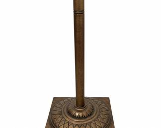 Traditional Floor Lamp with Red Shade second image