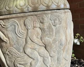 Garden Planter with Cherub Relief second image