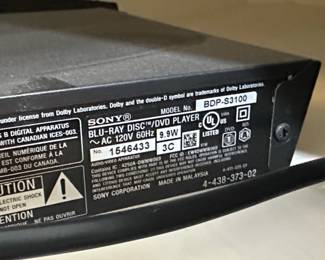 Sony BDPS Bluray DVD Player second image