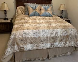 Floral Print Comforter Set with Decorative Pillows and Bed Skirt