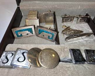 Mens Jewelry Set with Turquoise and Sterling Silver Style third image