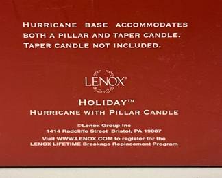 Lenox Holiday Hurricane with Pillar Candle second image
